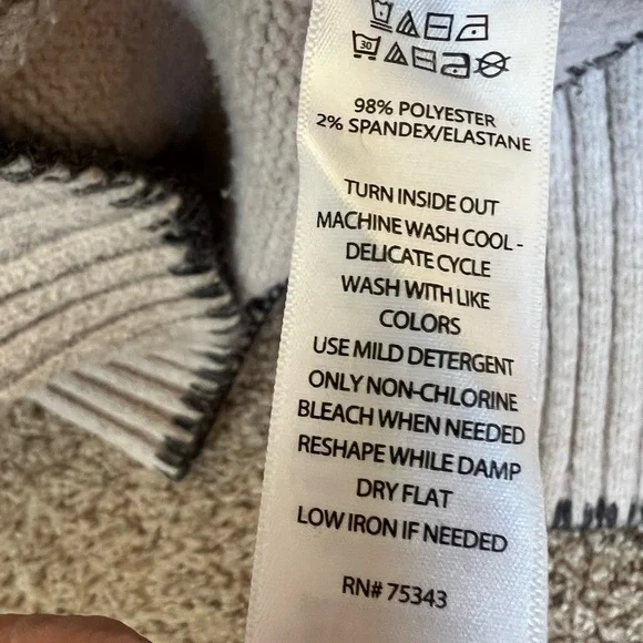 Joie Cream Rib Panel Turtleneck Sweater S | Relaxed Luxury Knit Old Money - Picture 4 of 4